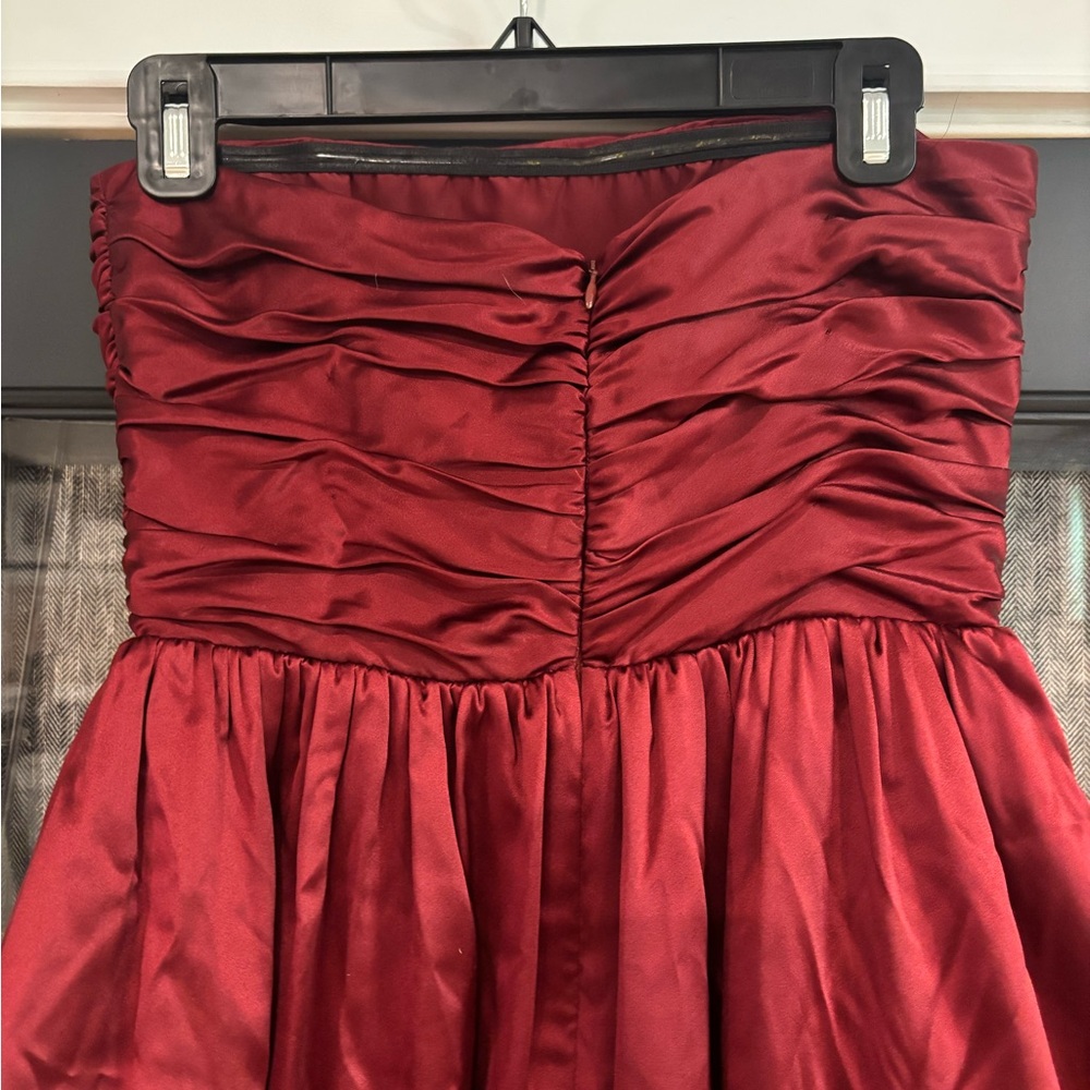 NWT Reformation Red Ruched Strapless Gown - Picture 5 of 9
